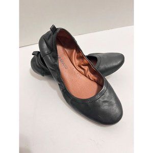 Lucky Brand Black Slip On Ruched Ballet Flats Size 8.5W